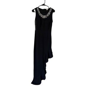 NWT LA Scala Women's Black Size S Long Evening Dress Occasion Gala Rhinestone
